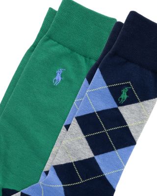 Lightweight Argyle Crew Socks, Pack of 2