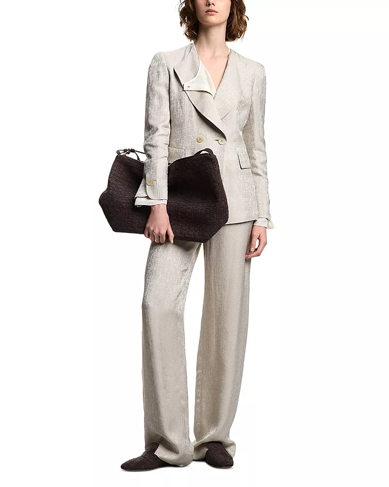 Emporio Armani Textured Jacquard Pants