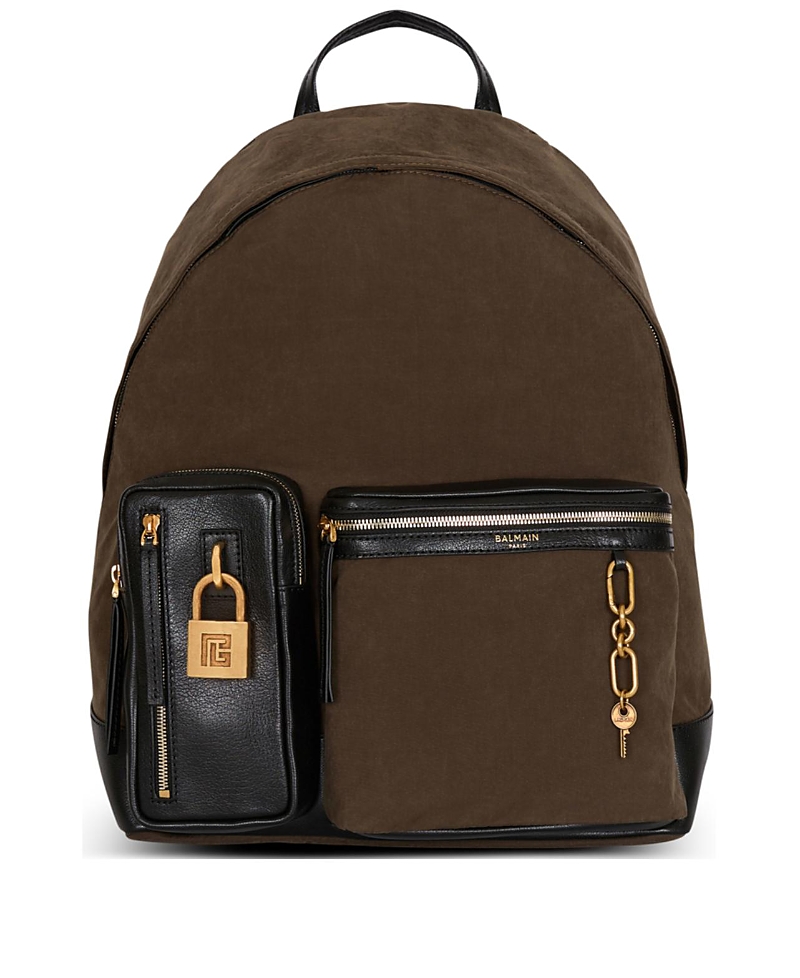 Balmain Pulse Calfskin and Nylon Backpack