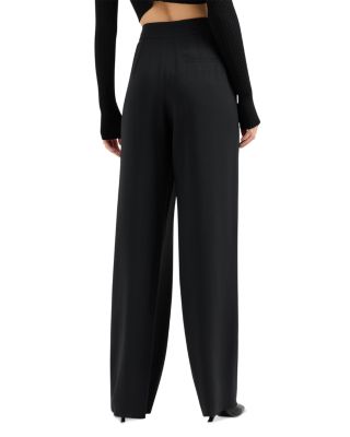 Pleated Waist Satin Pants