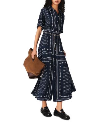 Bandana Print Chain Belt Shirtdress