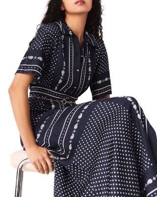 Bandana Print Chain Belt Shirtdress