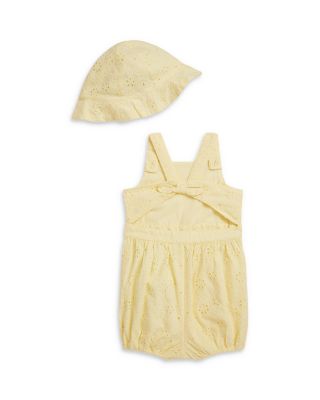 Girls' Eyelet Cotton Bubble Shortall & Hat - Baby