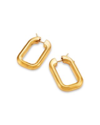18K Yellow Gold Bold Gold Square Hoop Earrings