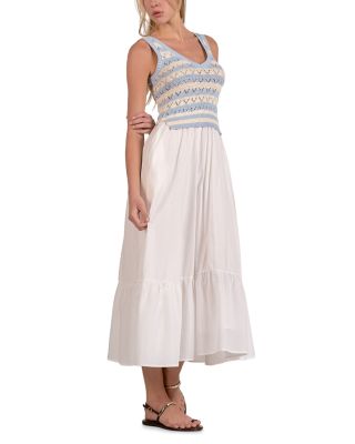 Mixed Media Knit Midi Dress