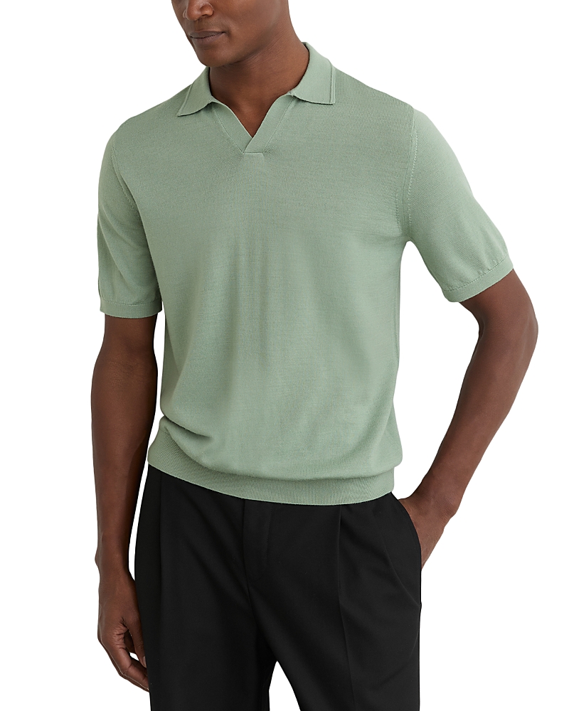 Reiss Duchie Short Sleeve Open Collar Merino Polo Shirt