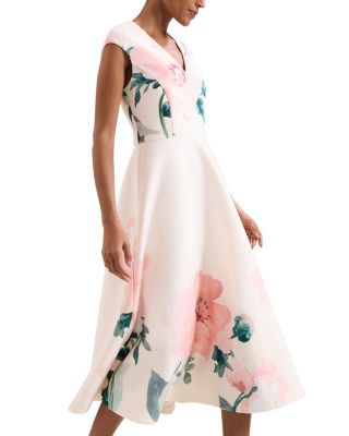 Rakhi Scuba Floral Printed Midi Dress