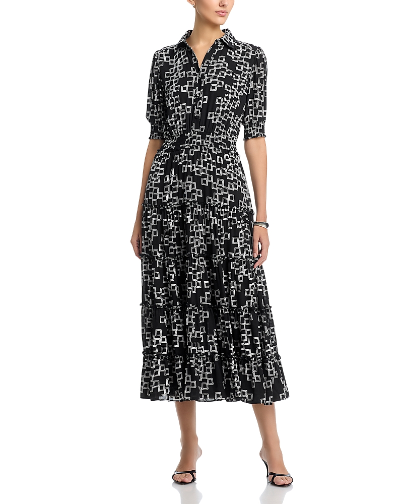 T Tahari Elbow Sleeve Midi Dress