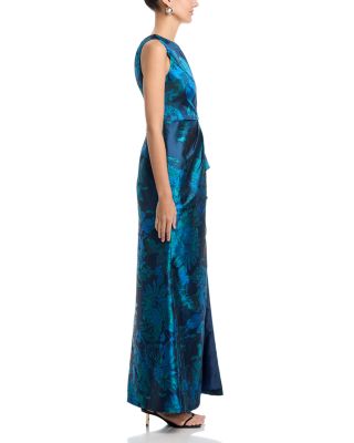 One Shoulder Jacquard Gown