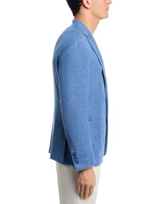 Wool, Silk & Linen Textured Solid Unstructured Slim Fit Sport Coat