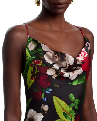 Printed Spaghetti Strap Slip Dress - Exclusive
