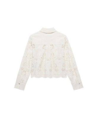  Women's Crochet Cropped Shirt