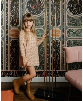 Girls' Cotton Floral Plaid Collection Dress - Little Kid, Big Kid