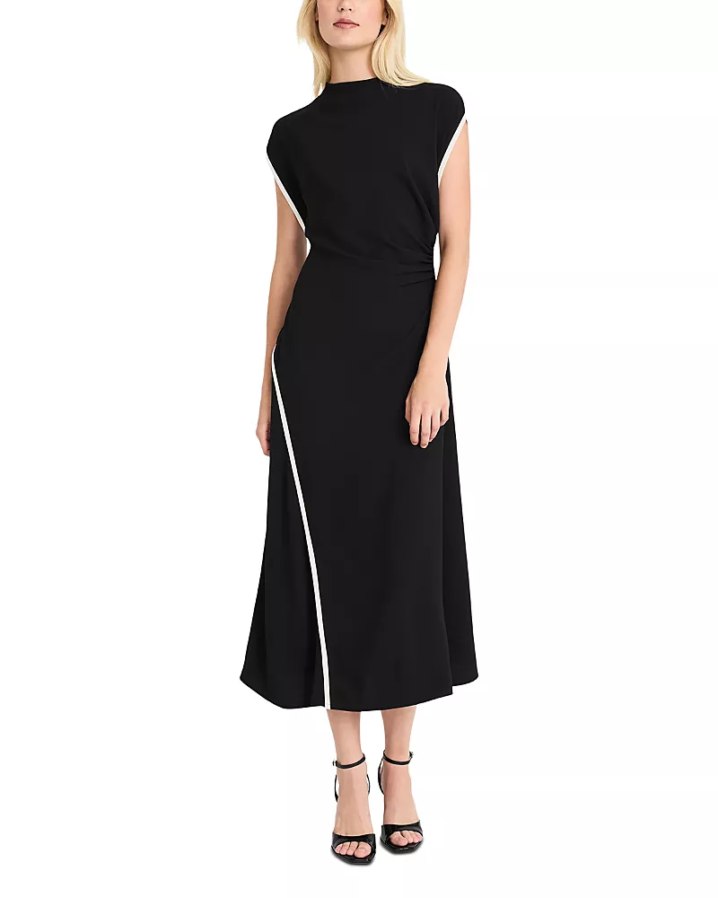 Luxely Sleeveless Draped Midi Dress