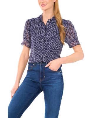 Scalloped Short Sleeve Top