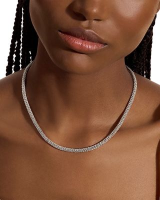 Sterling Silver Icon Woven Chain Link Necklace, 20"