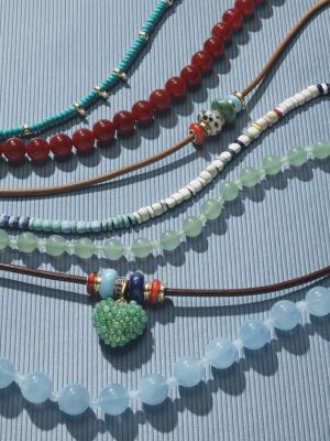 Sterling Silver Enamel Bead Party Carnival Collar Necklace, 16"