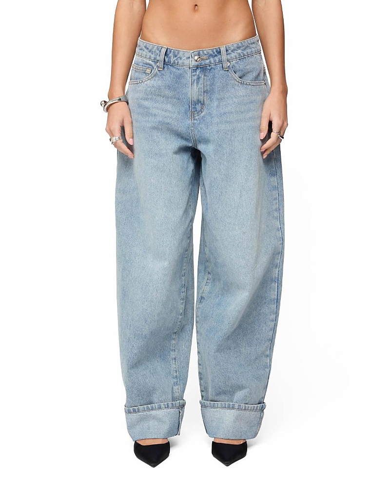 Edikted Magda Low Rise Acid Wash Jeans