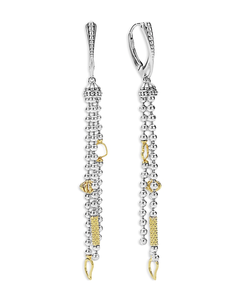 Lagos 18K Yellow Gold & Sterling Silver Caviar Icon Tassel Drop Earrings