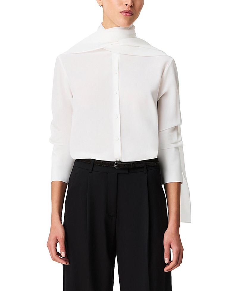 Another Tomorrow Signature Bow Blouse