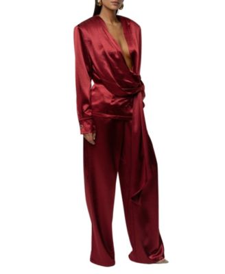  Statement Draped Satin Top