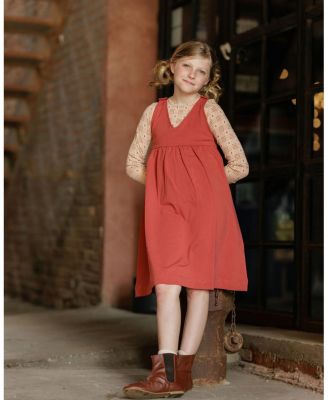 Girls' Cotton Floral Plaid Collection Jumper - Little Kid, Big Kid