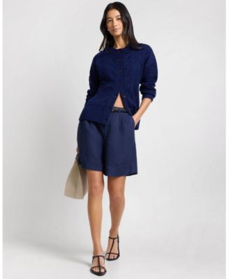  Air Linen Pleated Bermuda Short