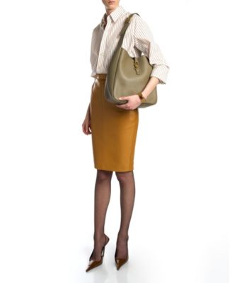 Le 5 &Agrave; 7 Supple Large Shoulder Hobo Bag in Smooth Leather