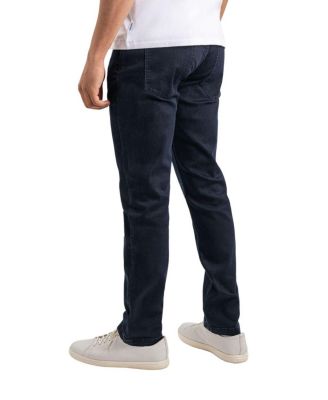 Men's Classic Fit Jeans Signature Stretch Denim Dark Blue Wash