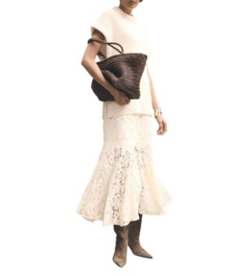  Women's Lace Flounce Midi Skirt