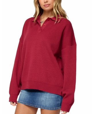 Lorie Oversized Knit Polo Sweater