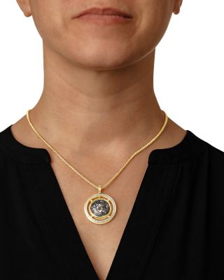 18K Yellow Gold Diamond Alexander the Great Coin Pendant