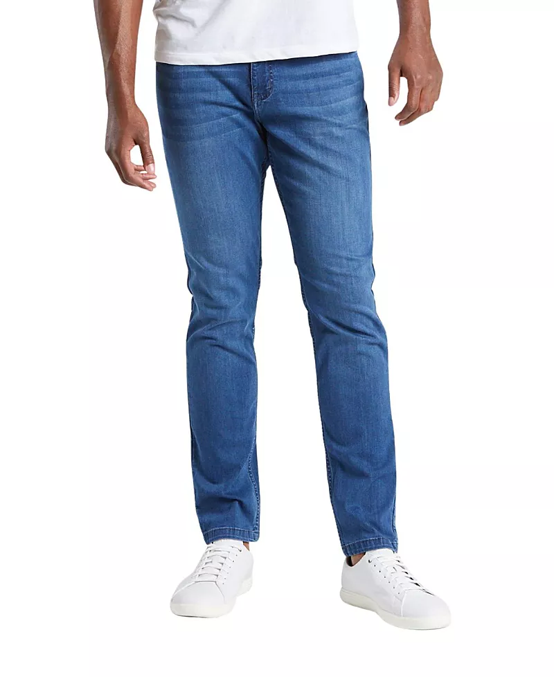 Mugsy Men's Classic Fit Jeans Signature Stretch Denim Medium Blue Wash