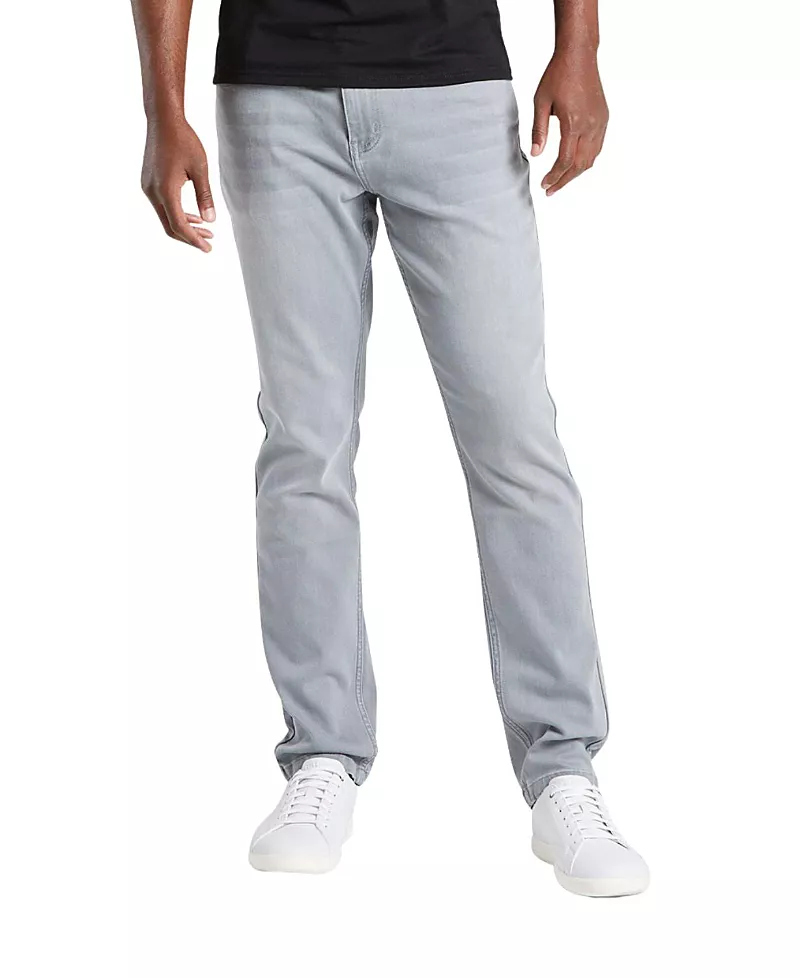 Mugsy Men's Classic Fit Jeans Signature Stretch Denim Gray Light Wash