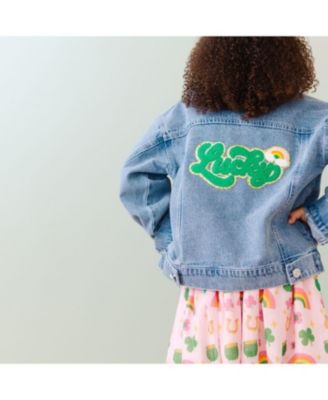 Girls' Lucky Rainbow Patch St. Patrick's Day Denim Jacket - Little Kid, Big Kid