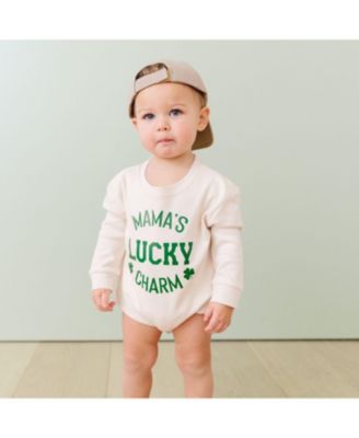 Boys' Mama's Lucky Charm St. Patrick's Day Long Sleeve Romper - Baby
