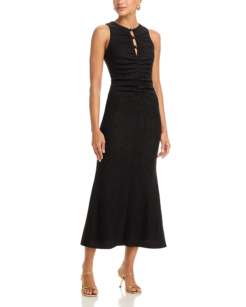 Aqua Gathered Jersey Dress - Exclusive