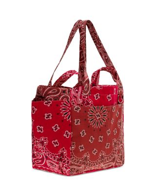 Sac Picnic Large Red Paisley Cotton Shoulder Bag