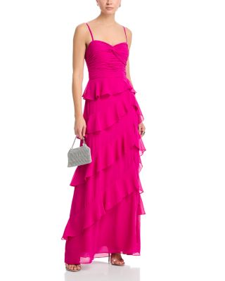 Chiffon Tiered Ruffled Dress - Exclusive