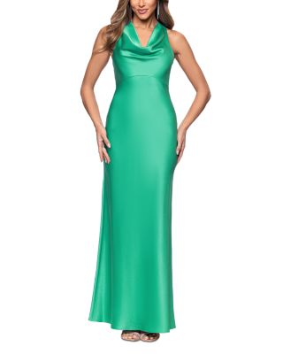 Satin Cowlneck Dress - Exclusive