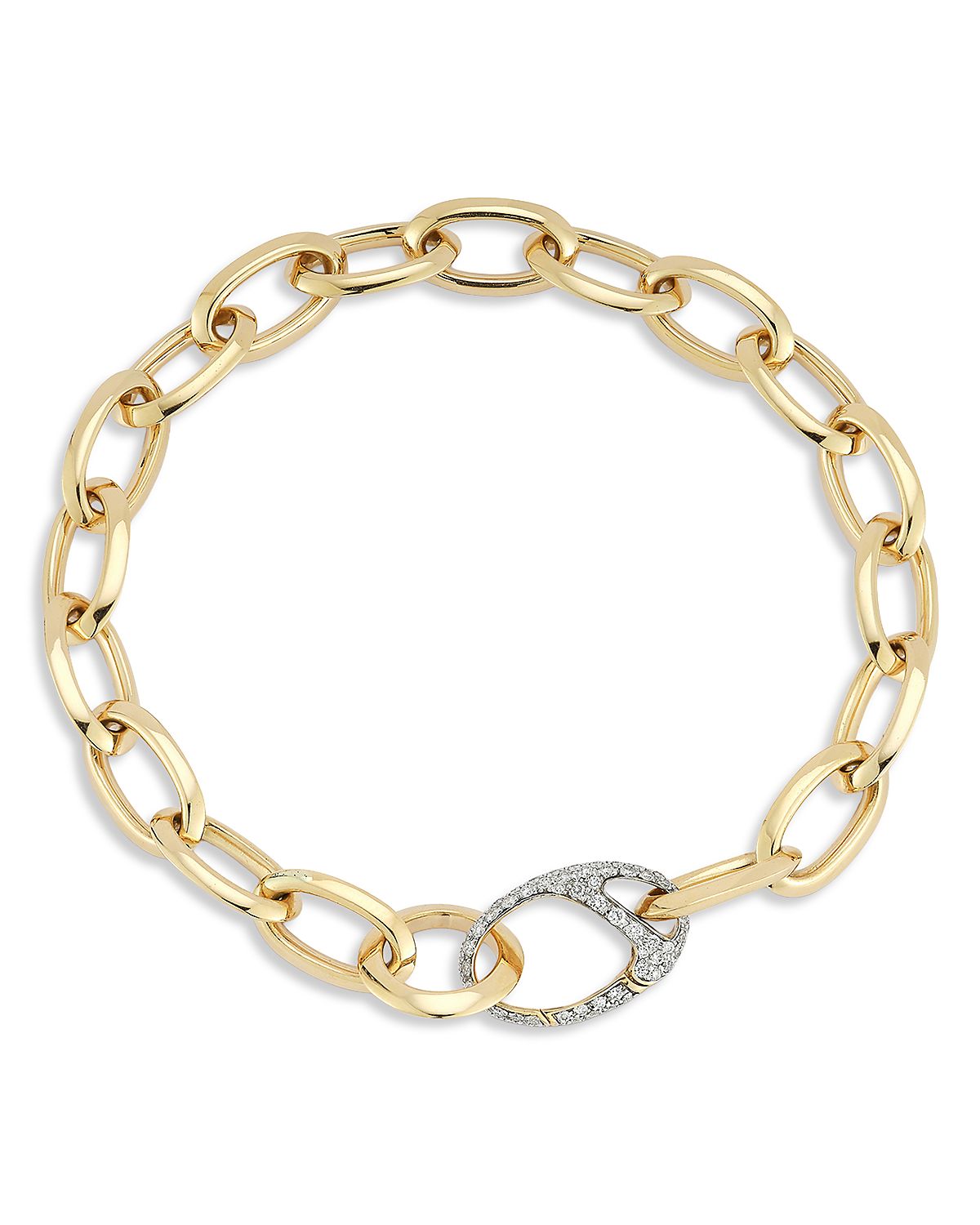 Walters Faith 18K Yellow Gold Diamond Garnett Oval Chain Link Bracelet