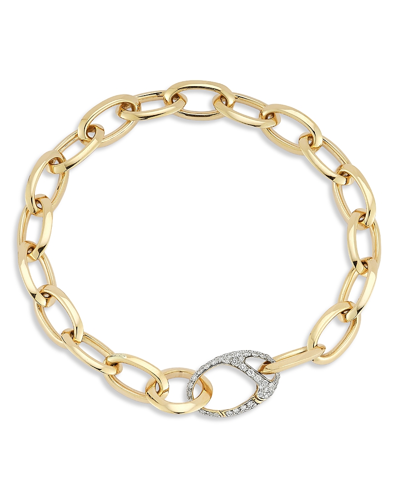 Walters Faith 18K Yellow Gold Diamond Garnett Oval Chain Link Bracelet