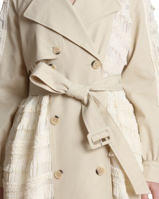 Mixed Media Feminine Trench Coat
