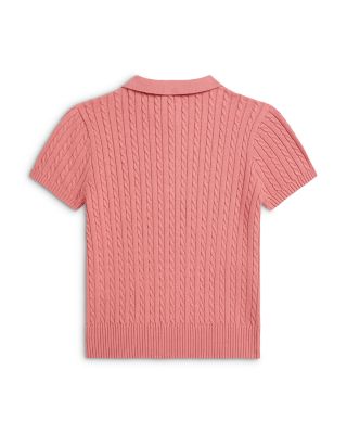 Girls' Mini Cable Cotton Polo Sweater - Big Kid