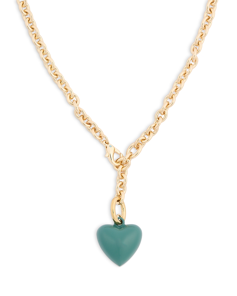 Roxanne Assoulin Mini Puffy Enamel Heart Necklace, 18