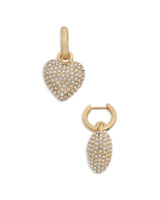 Pav&eacute; Puffy Heart Earrings