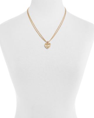 Mini Florentine Heart Pendant Necklace, 19"