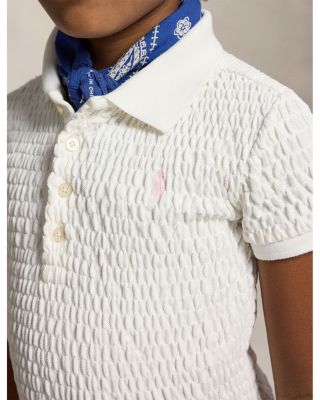 Girls' Smocked Stretch Mesh Polo Dress - Little Kid