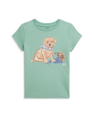 Girls' Dog-Print Cotton Jersey Tee - Little Kid