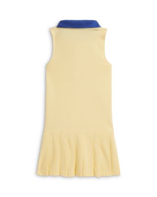 Girls' Pleated Mesh Quarter-Zip Polo Dress - Little Kid